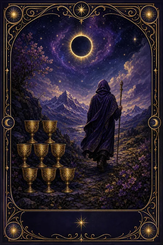 Kupa Sekizlisi Tarot Kartı