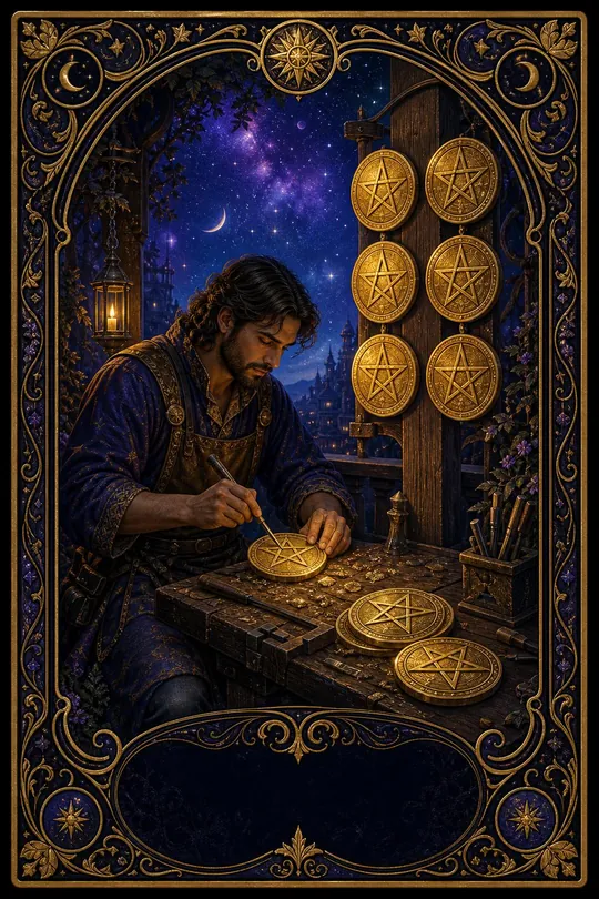Tılsım Sekizlisi Tarot Kartı